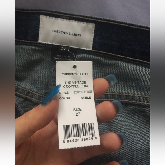 CURRENT/ELLIOTT The vintage cropped slim Rehan Size 27 brand new - Picture 5 of 7